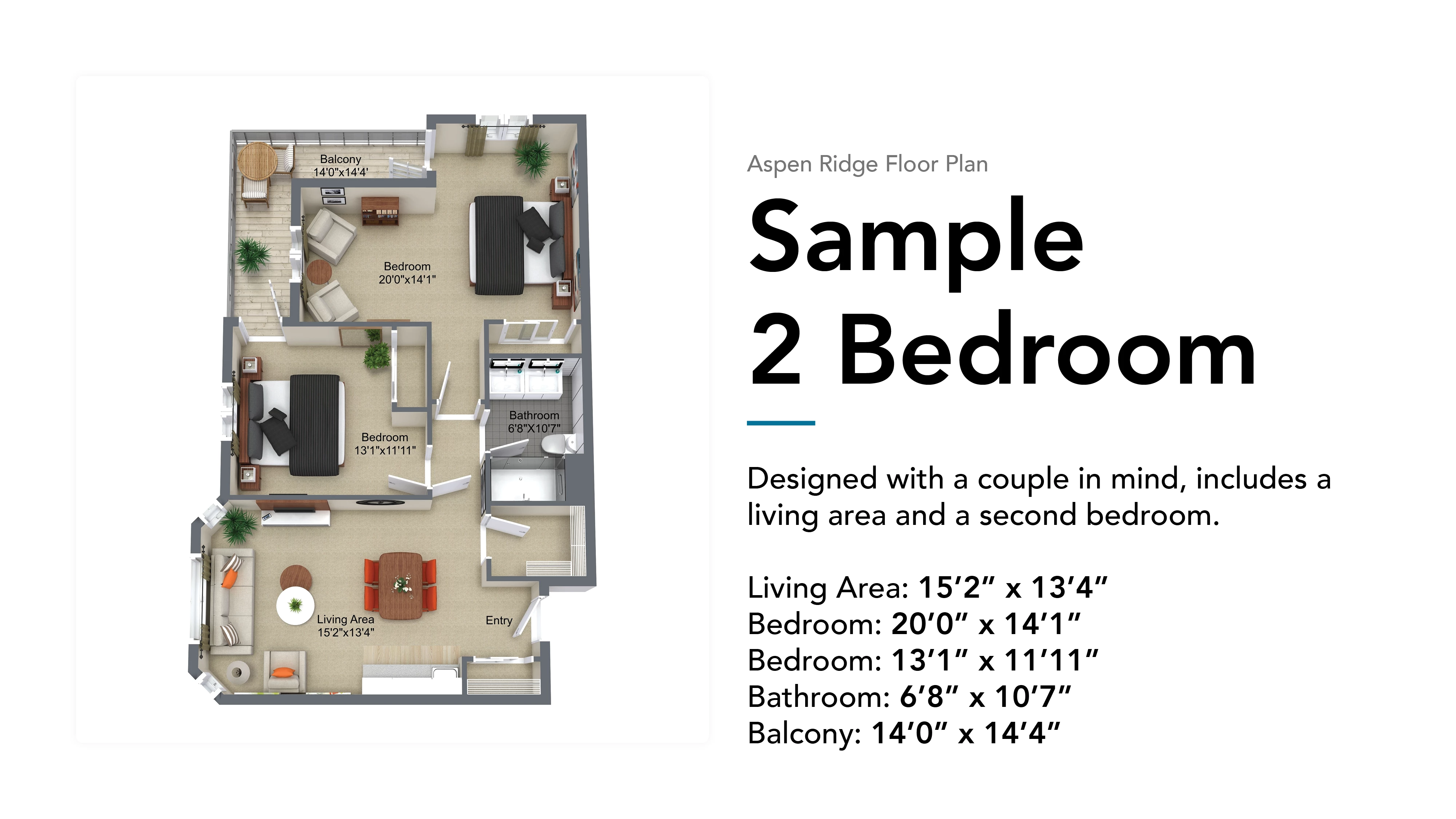 aspen ridge sample 2 bedroom floor plan